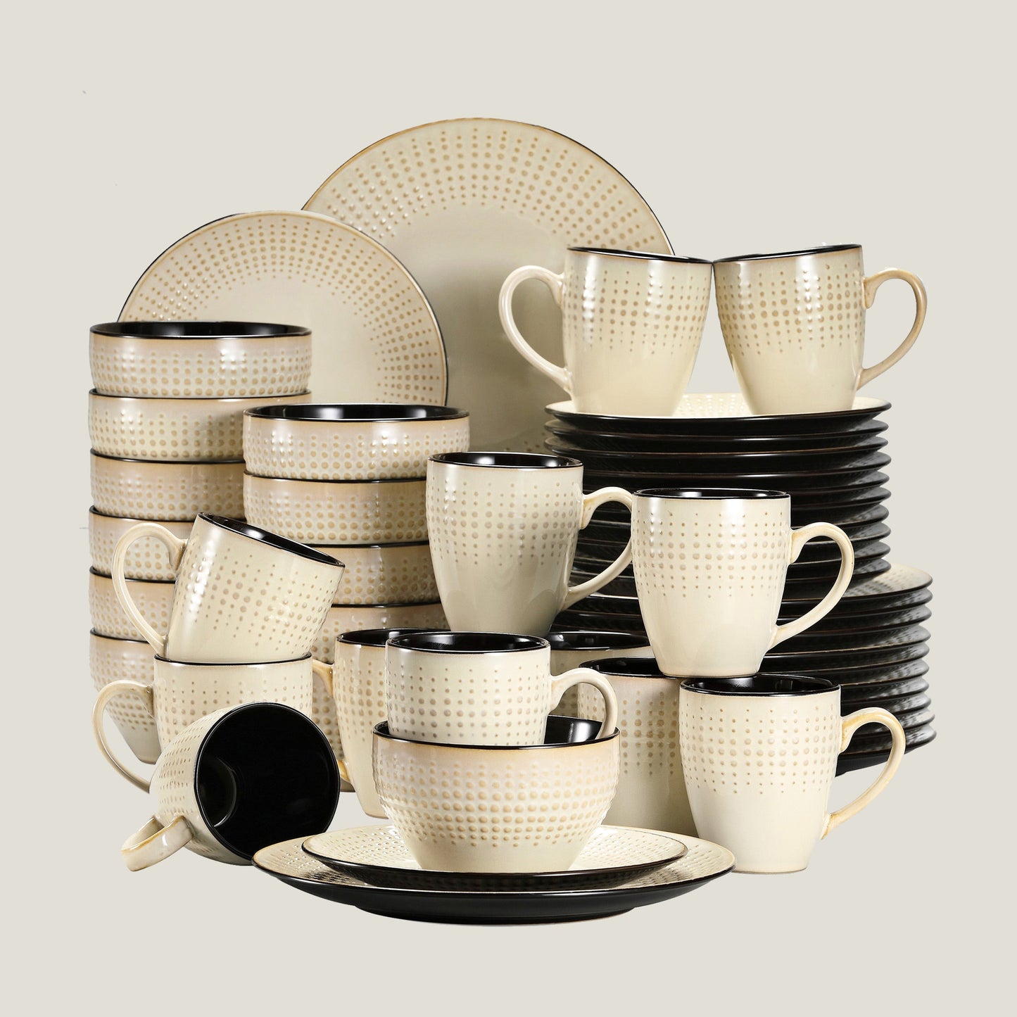 Σετ σερβίτσιο σε κρεμ ανάγλυφη πέτρα