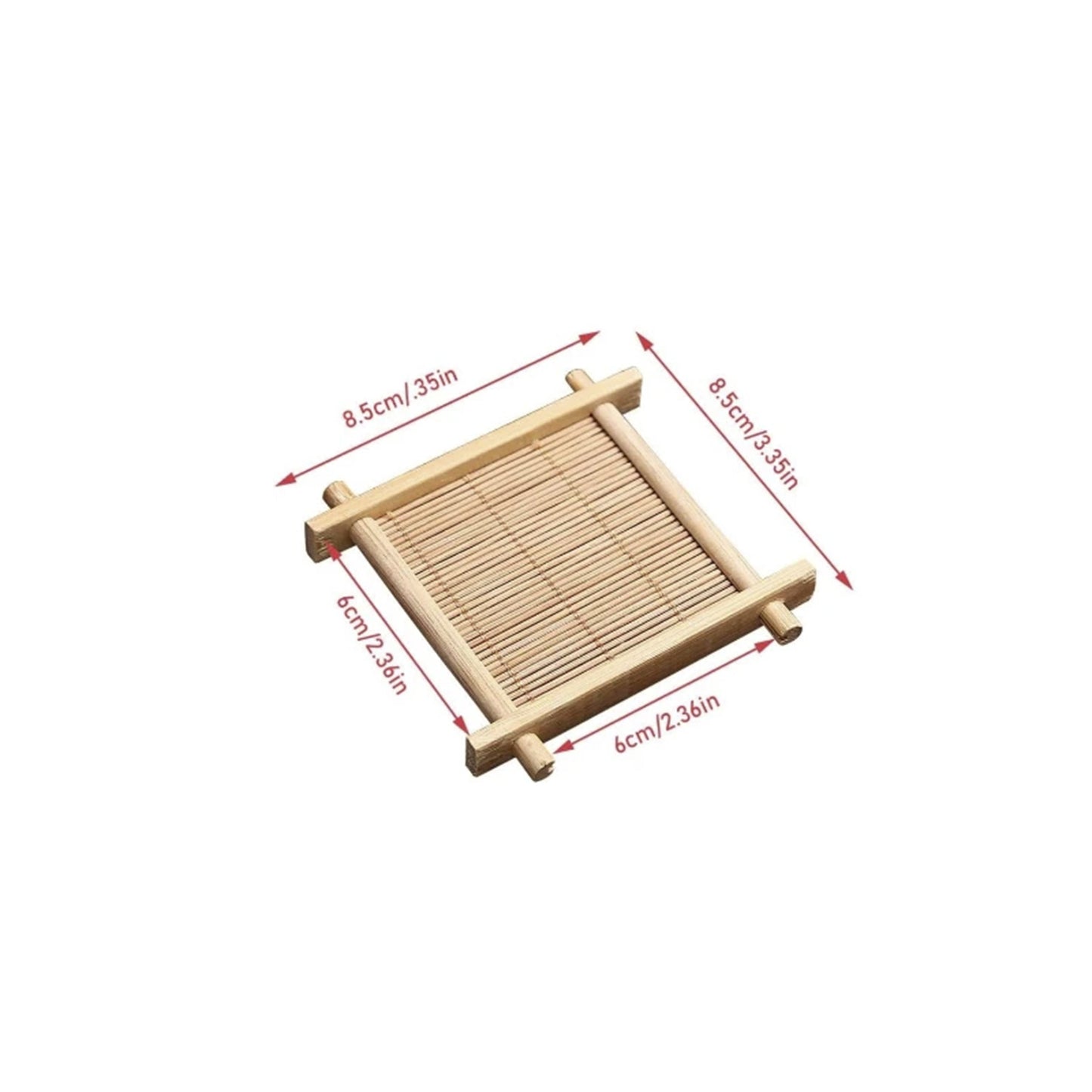 Set di sottobicchieri quadrati in bambù