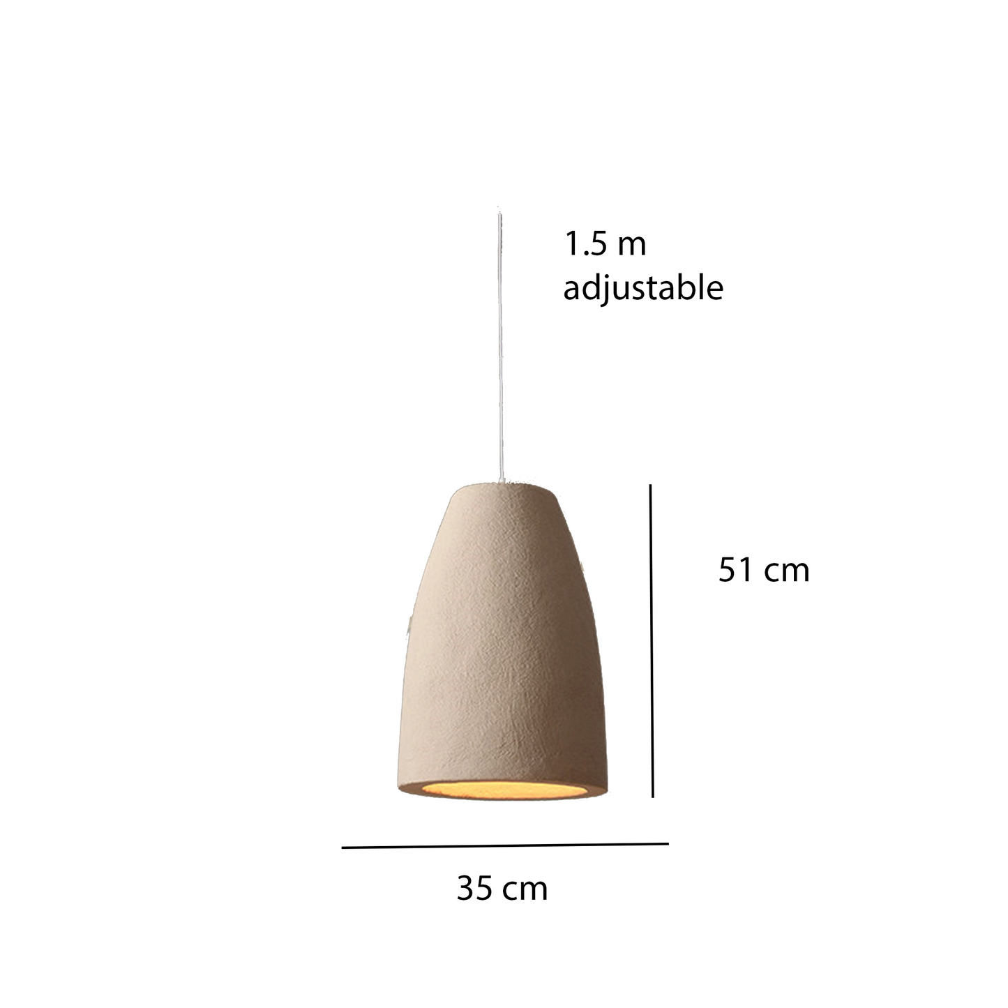 Lampada da soffitto in cemento beige sabbia