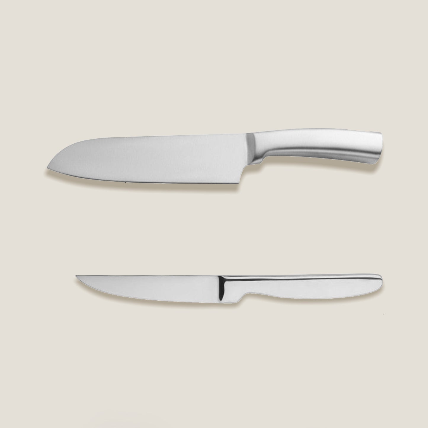 Silver Kitchen Knives Set