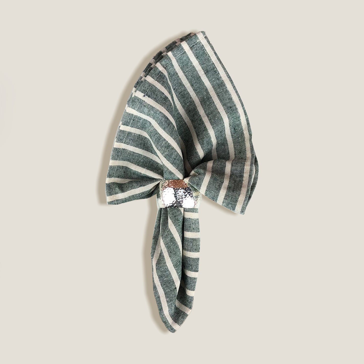 Set di tovaglioli a righe verdi