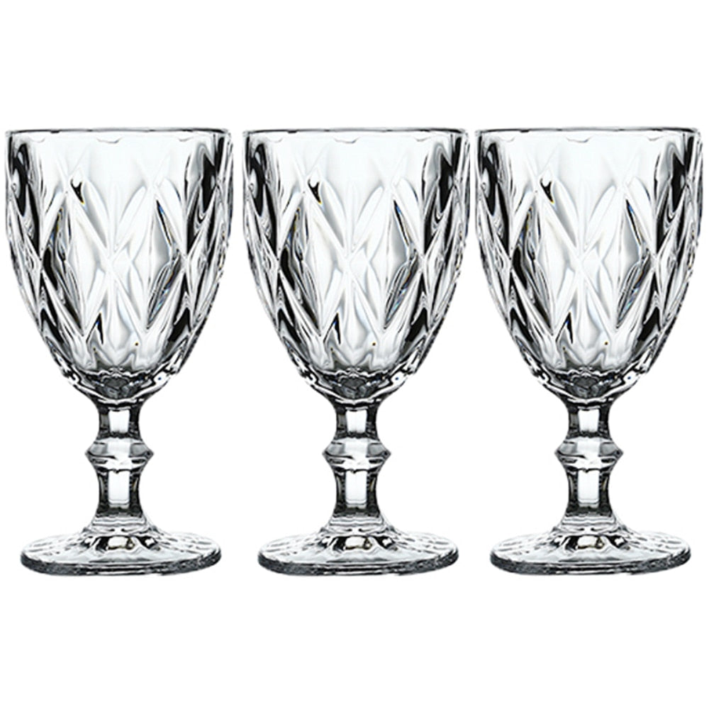 Set di calici in vetro a rombo