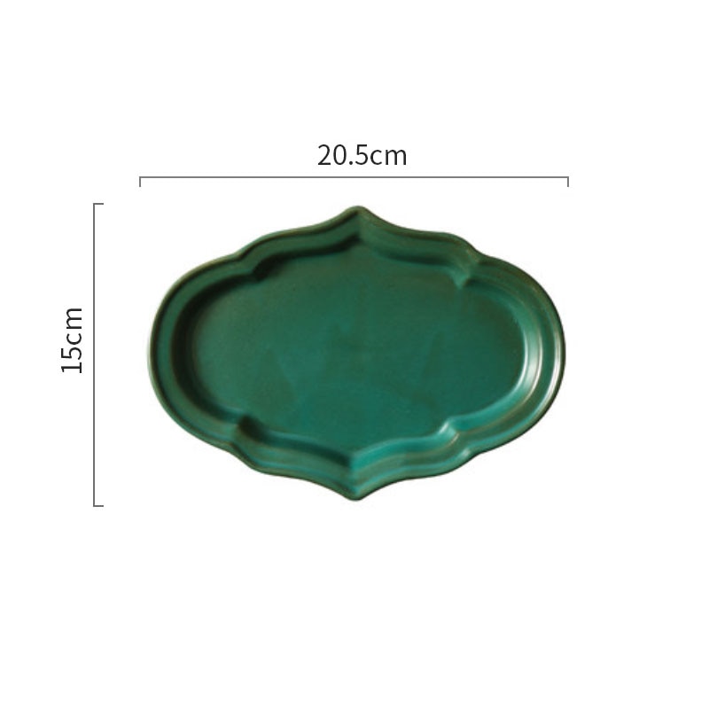 Pratos de jantar verdes rococó