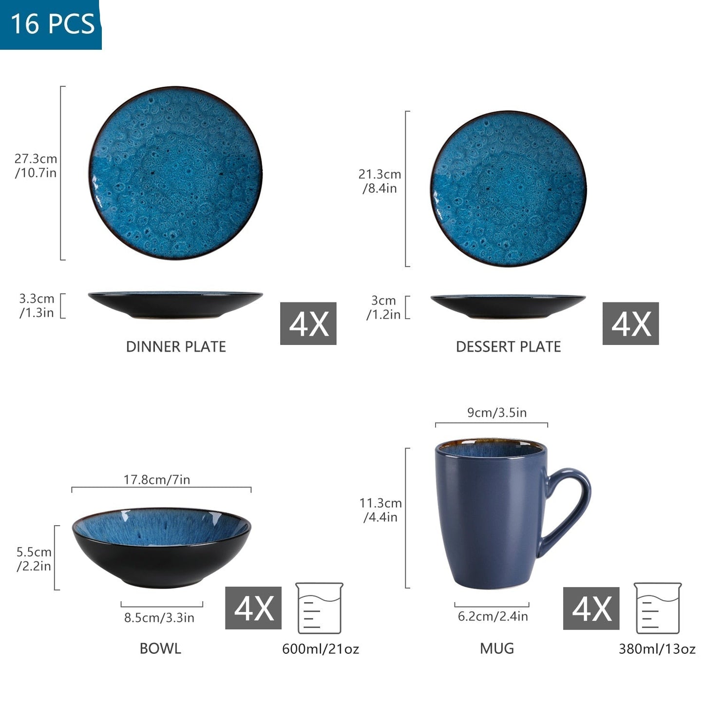 Аква зелен комплект посуда