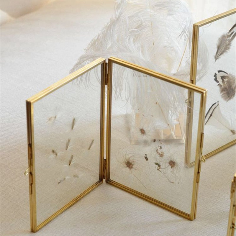 Двойни стъклени златни рамки