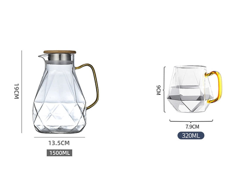 Σετ τσαγιέρα από γυαλί Diamond