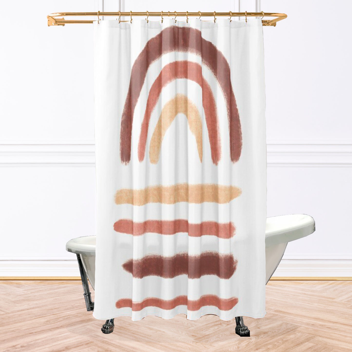 Cortina De Baño Blanca Arcoíris