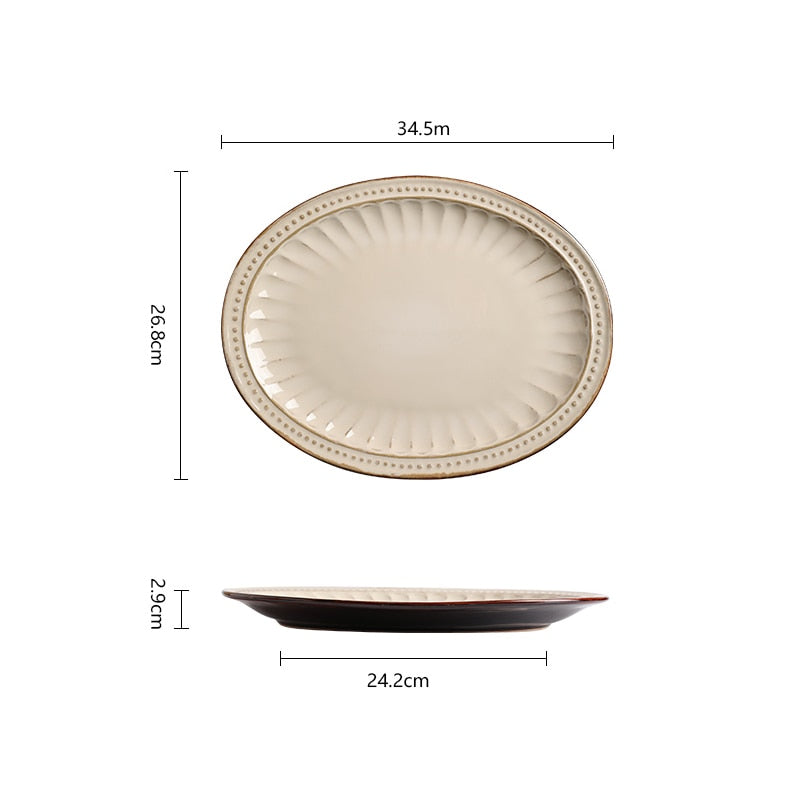 Cream Coffee Dinner Plates