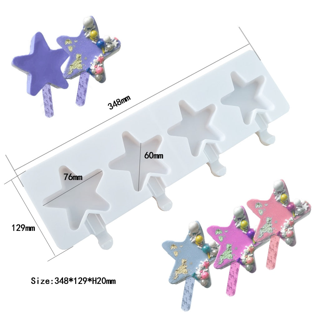 Molde de silicone para pirulito estrela