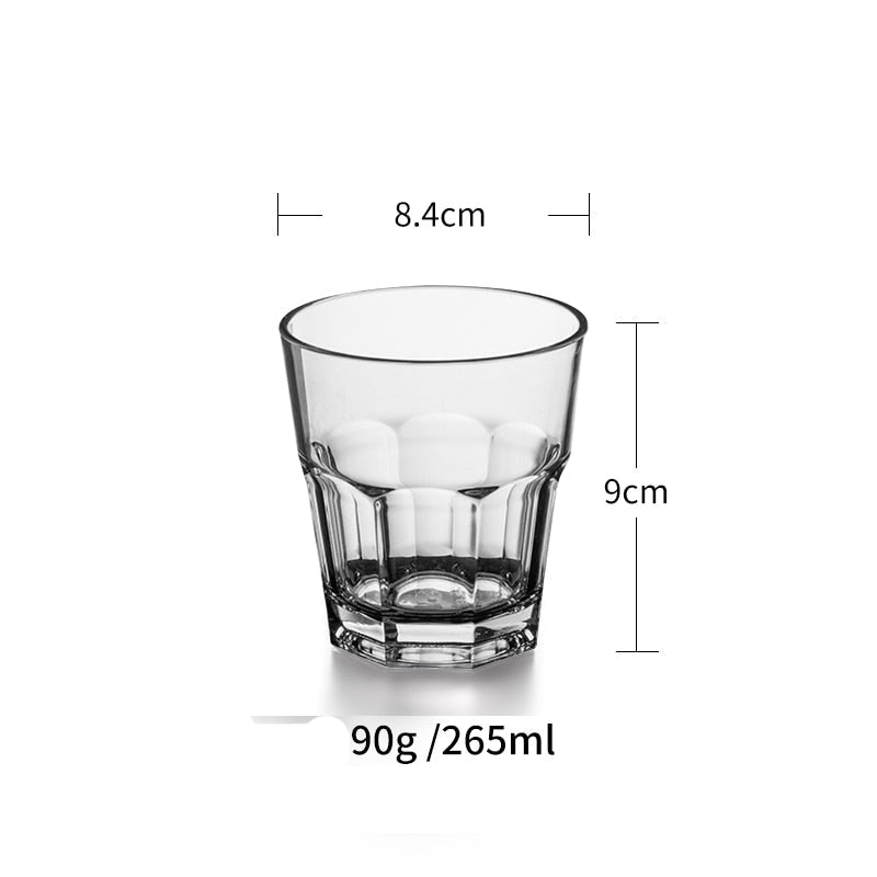Conjunto de 6 copos de shot octogonais de acrílico transparente