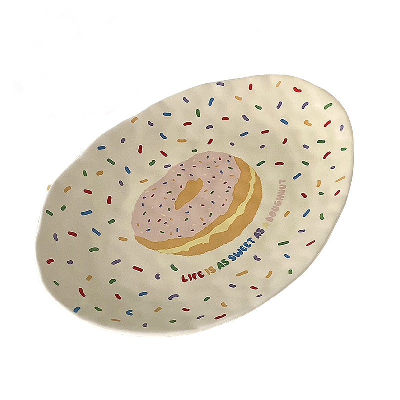 Donut Rainbow Matte Plates