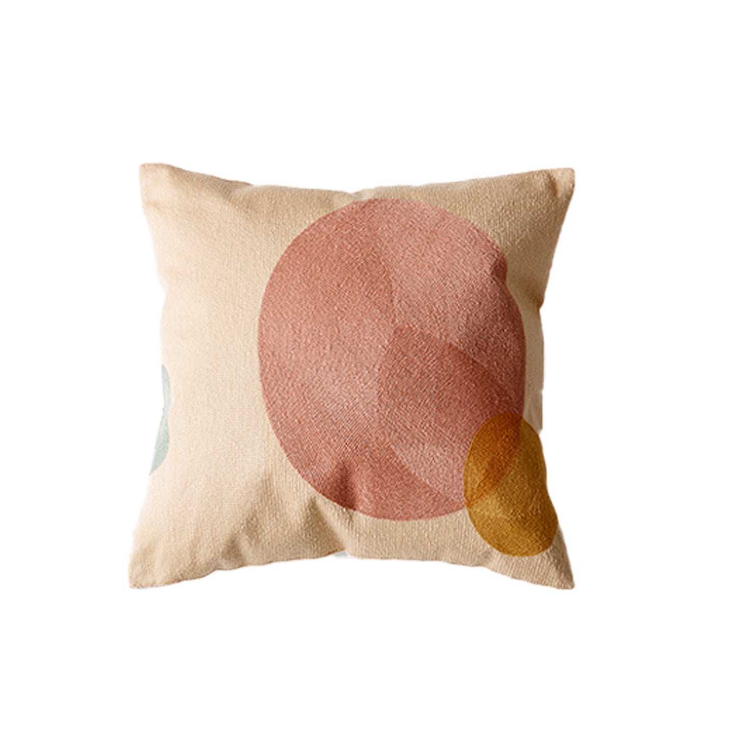 Fodera per cuscino beige con pois e motivo pesca