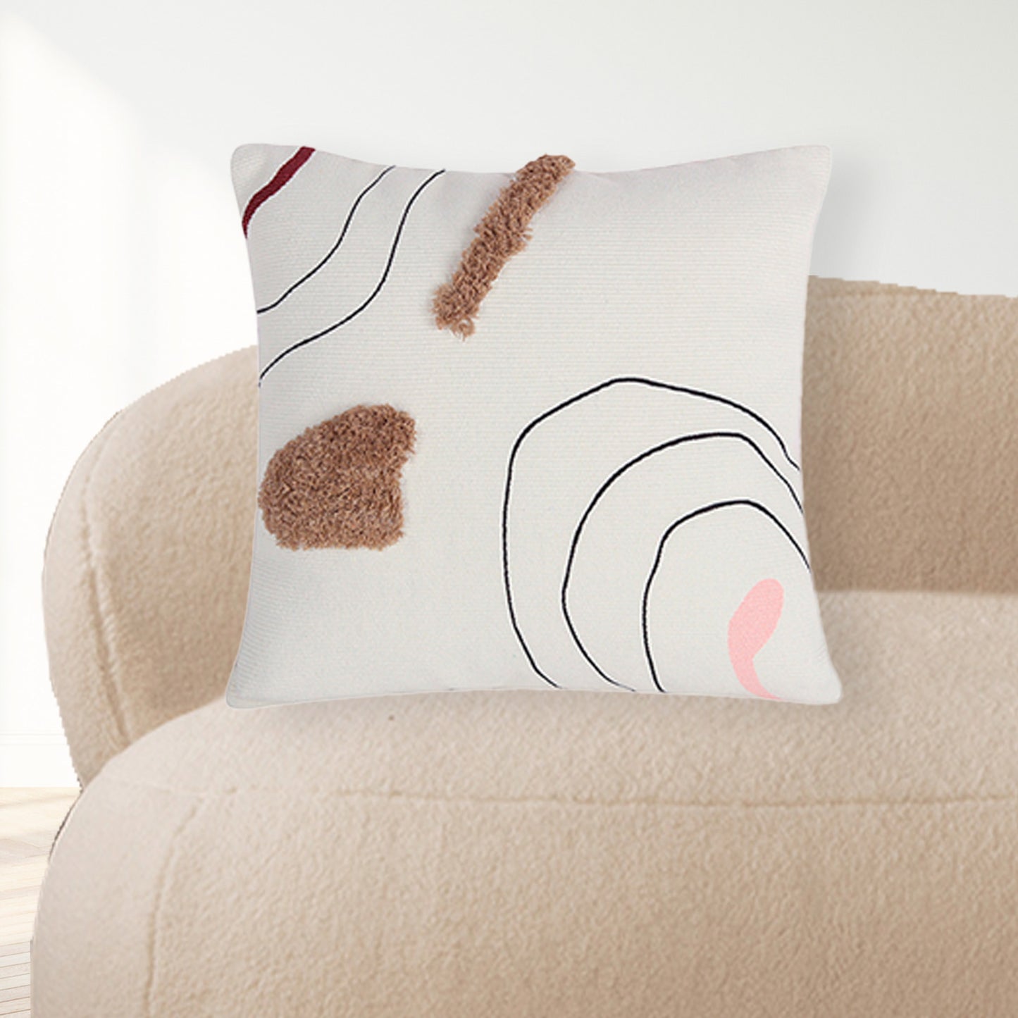 Ariel Fildişi Gül Yastık Kılıfları