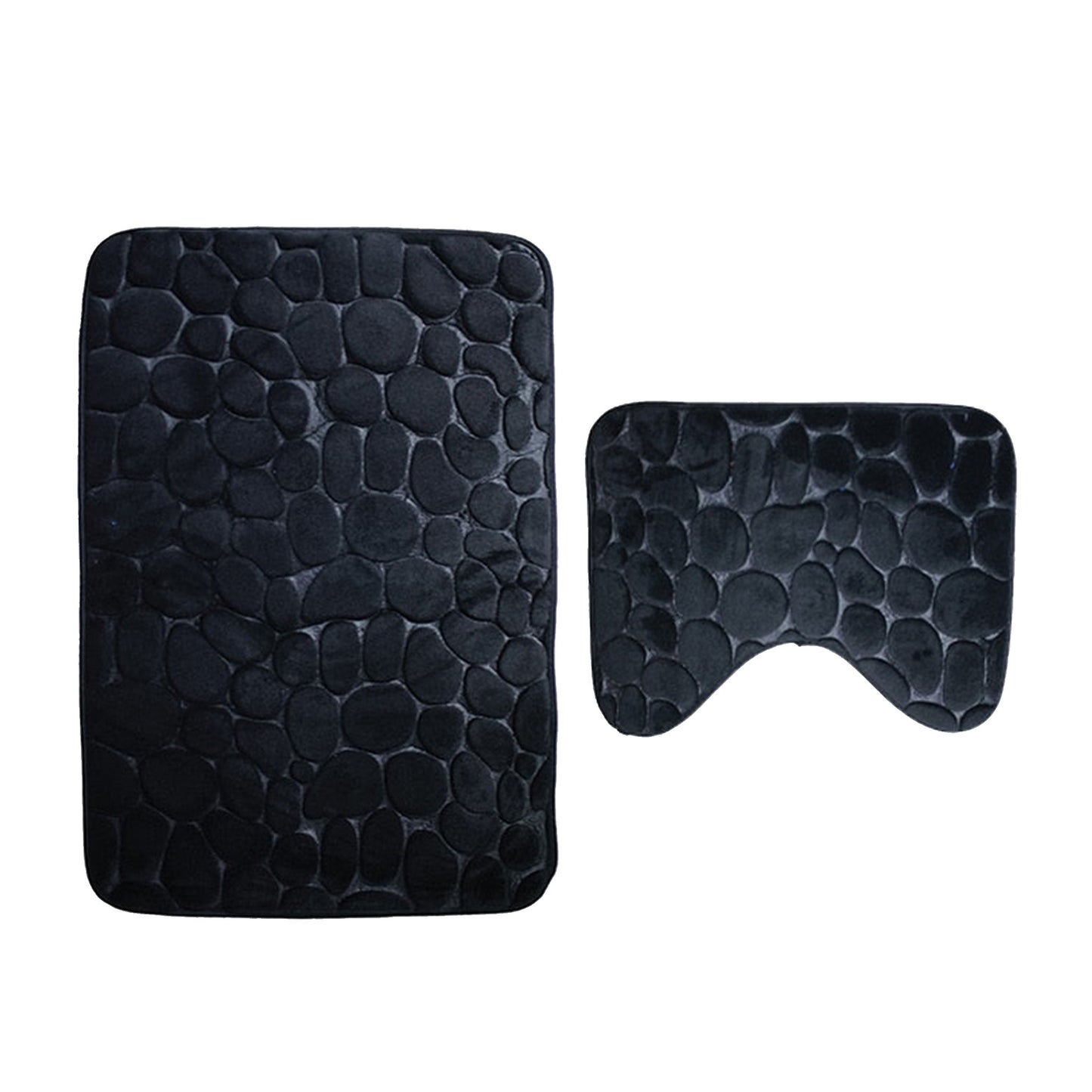 Set De Alfombrillas De Baño Piedra Negra