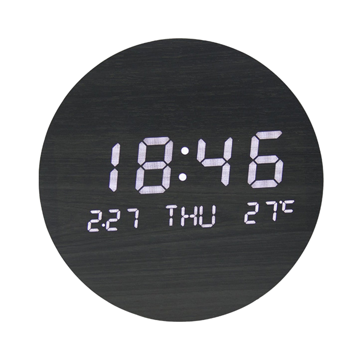 Black Wood Round Wall Clock