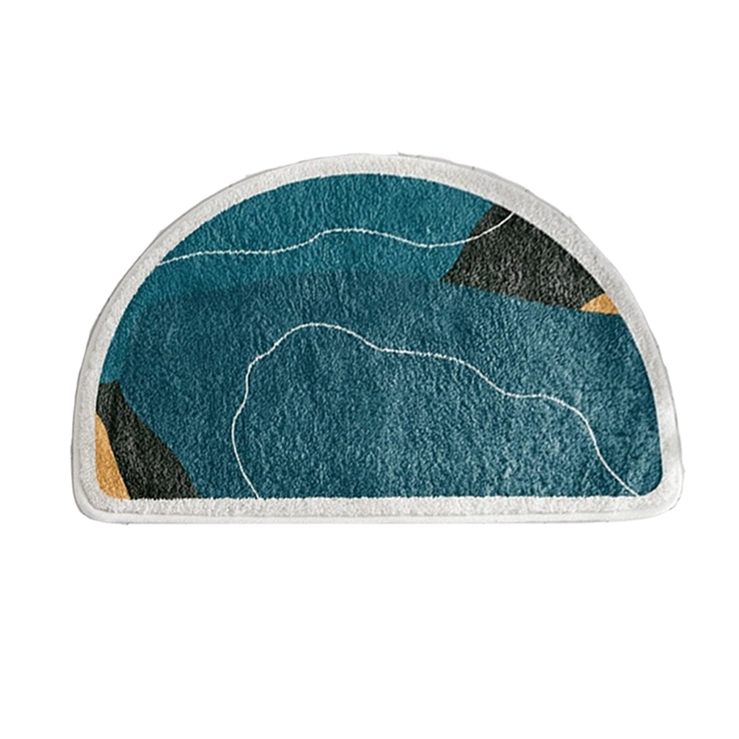 Tappetino da bagno semicircolare blu