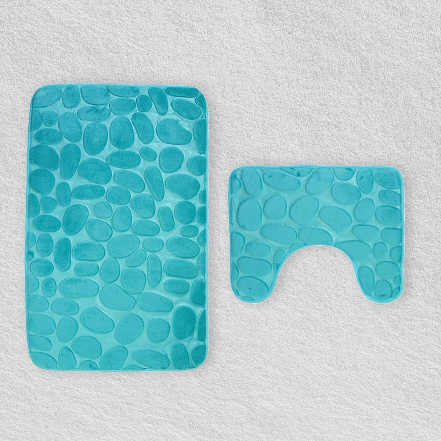 Set De Alfombrillas De Baño De Piedra Azul Cielo