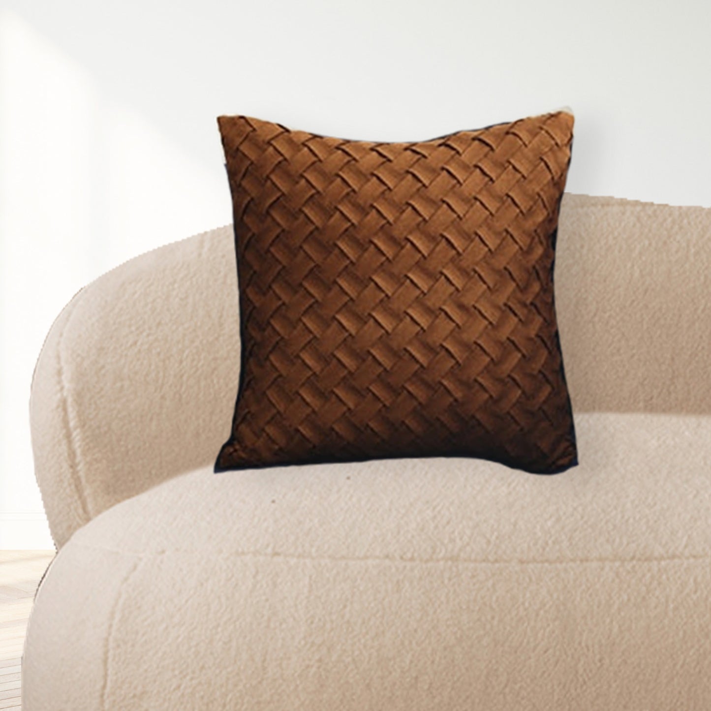 Brown Woven Cushion Cover