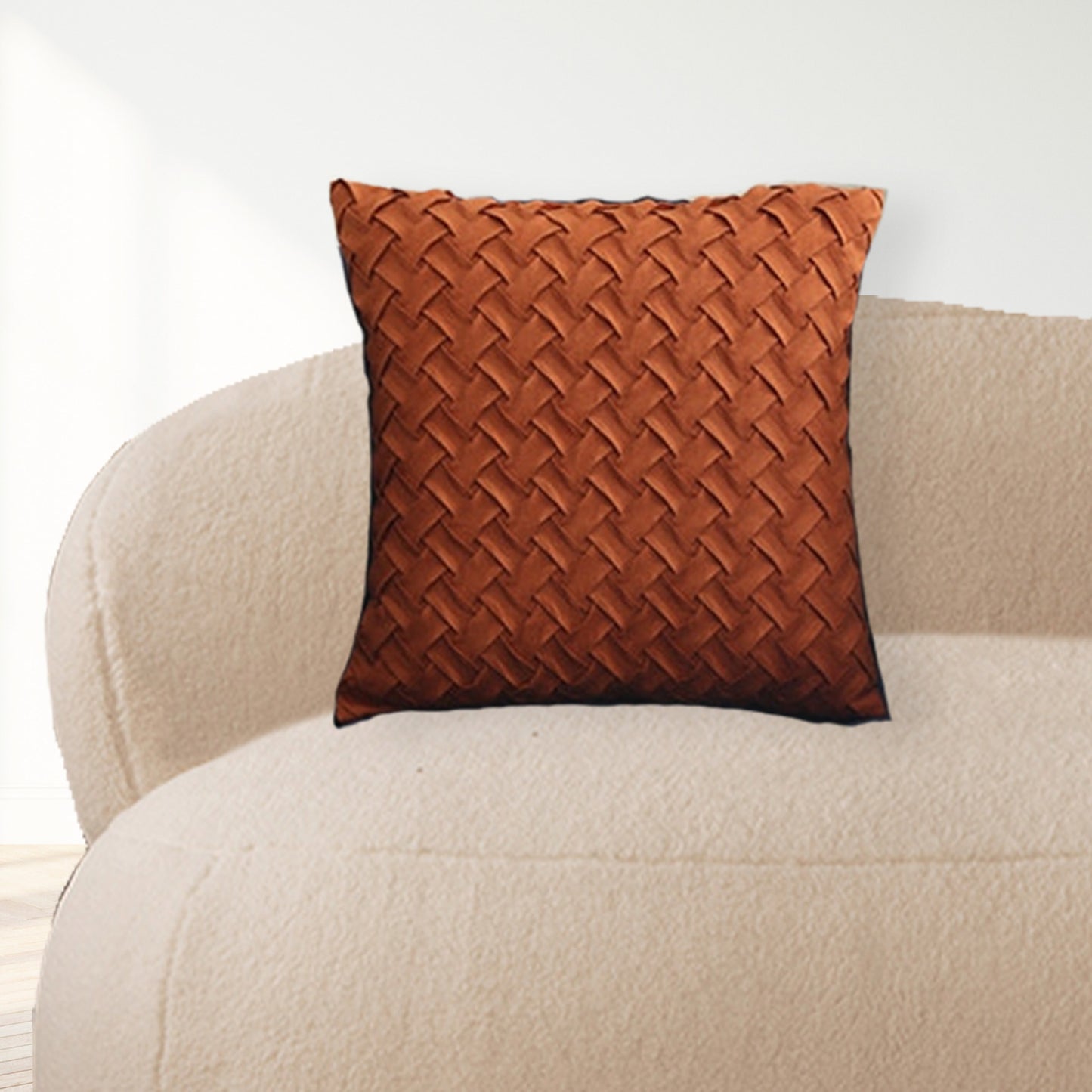 Orange Woven Cushion Cover