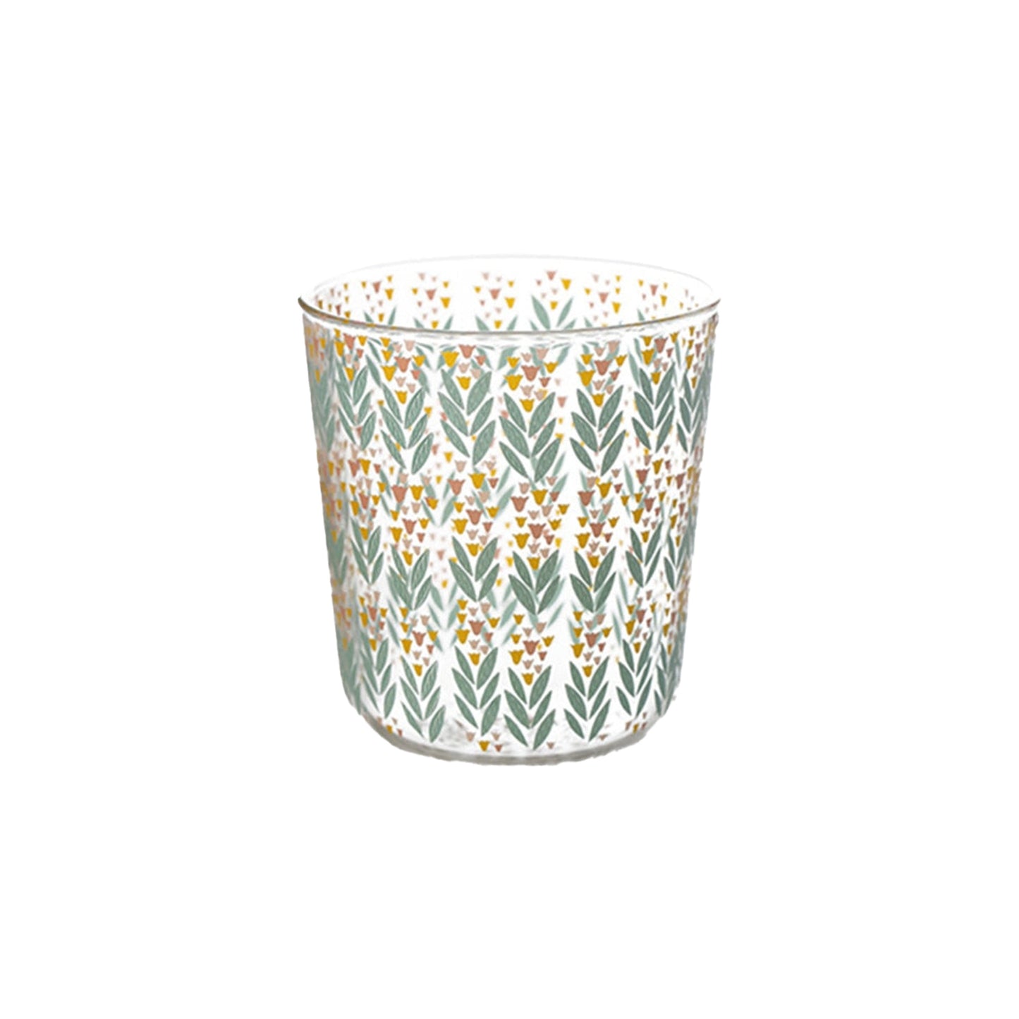 Taza De Cristal Floral Arcoíris