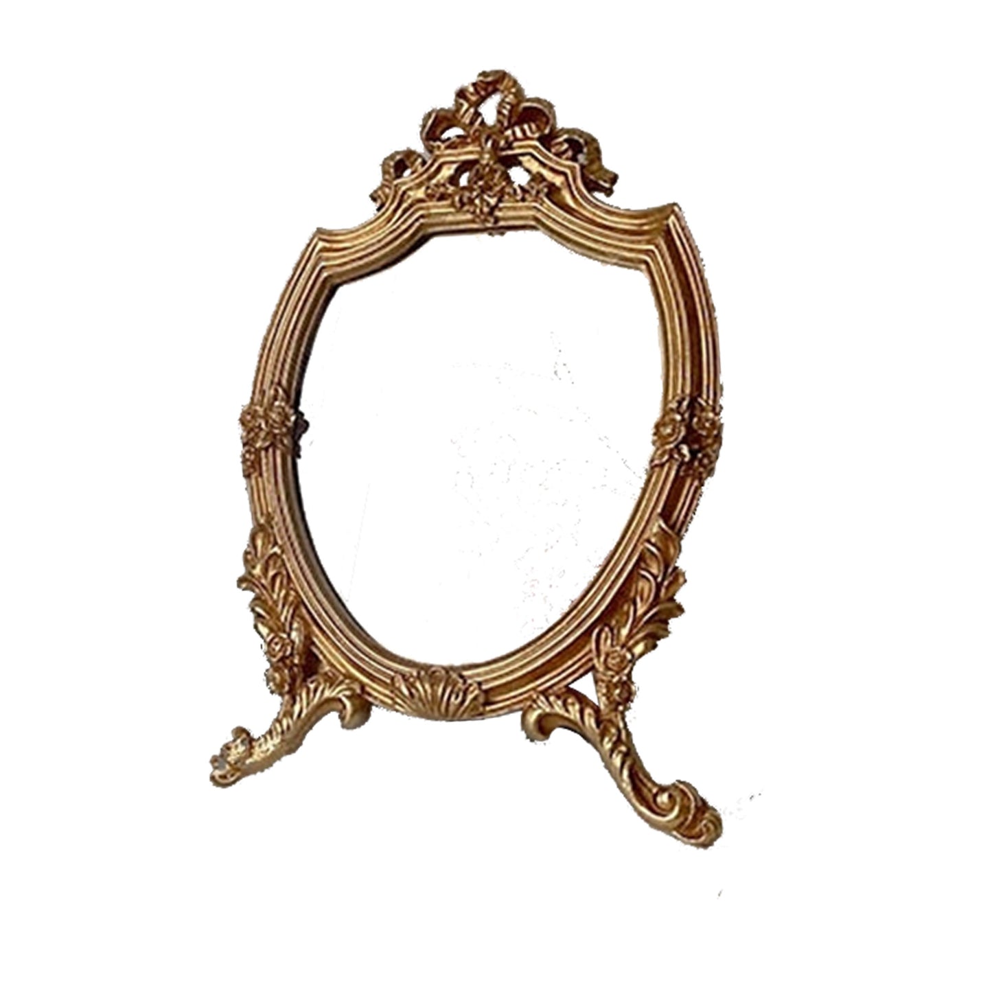 Specchio da tavolo ovale dorato