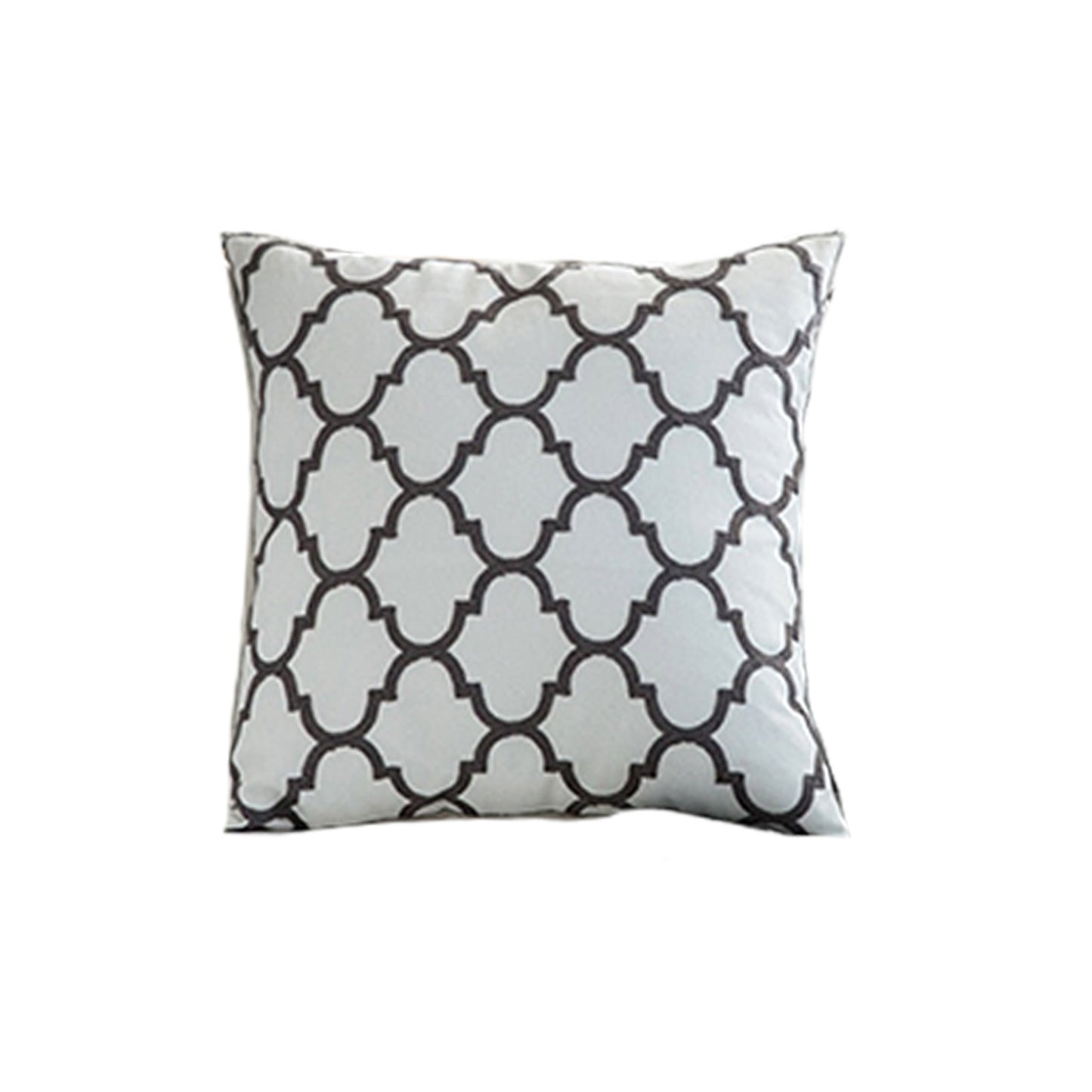 Fodera per cuscino ricamata a traliccio bianco