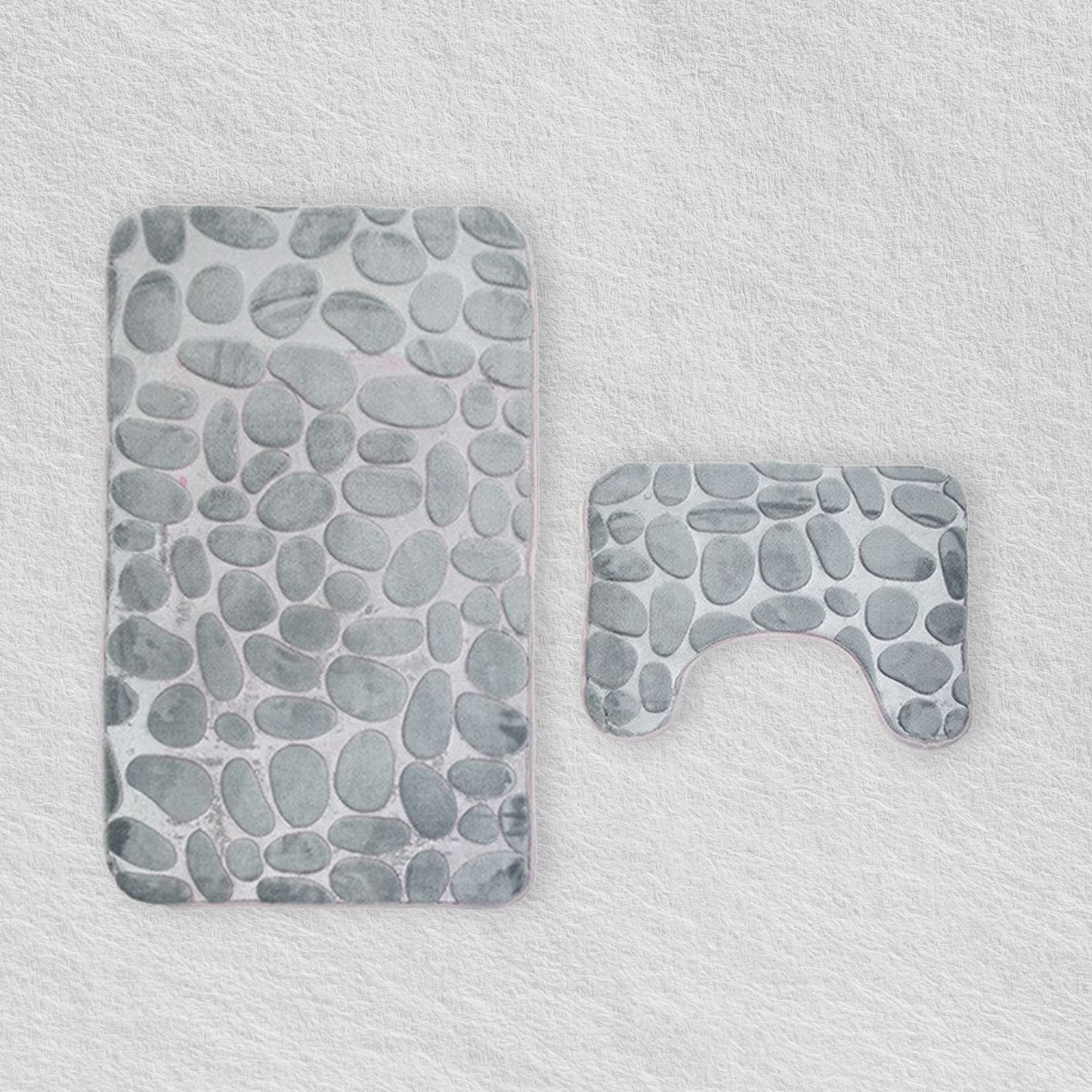 Set De Alfombrillas De Baño De Piedra Gris