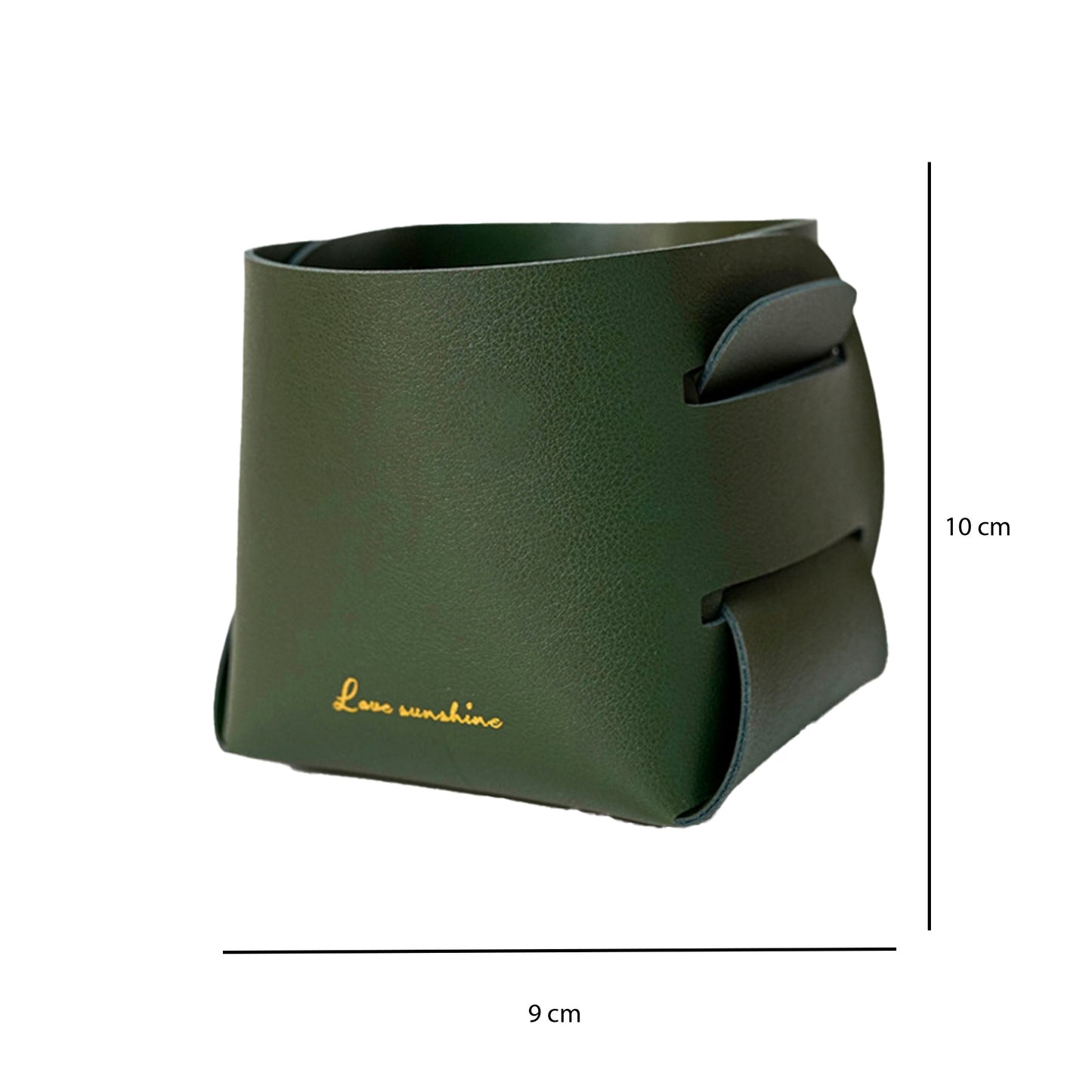 Cesto portaoggetti in pelle verde ginepro