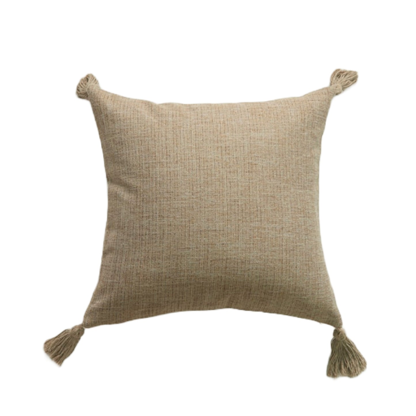 Fodera per cuscino in lino color caffè