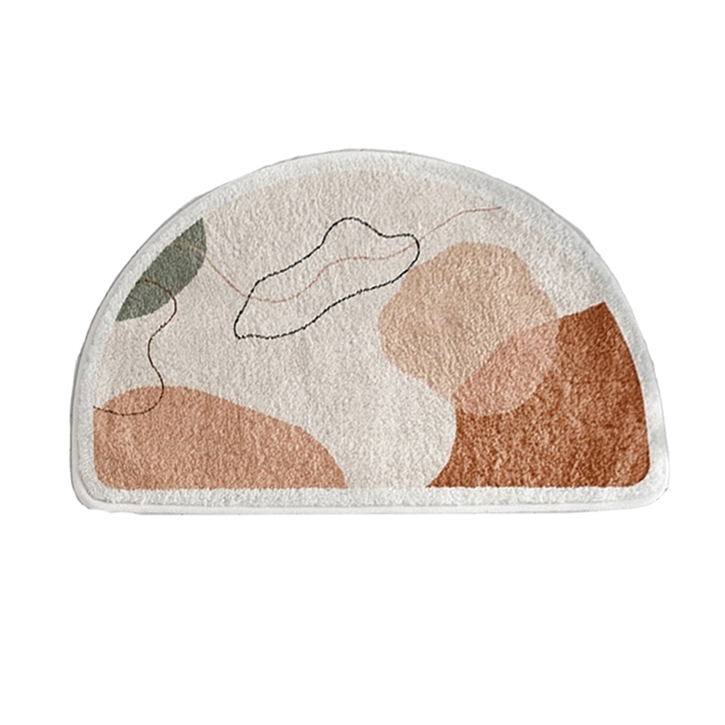 Tappetino da bagno semicircolare color pesca