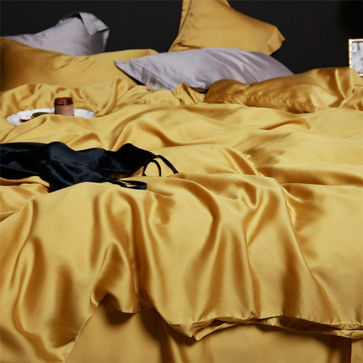 Set di biancheria da letto giallo miele
