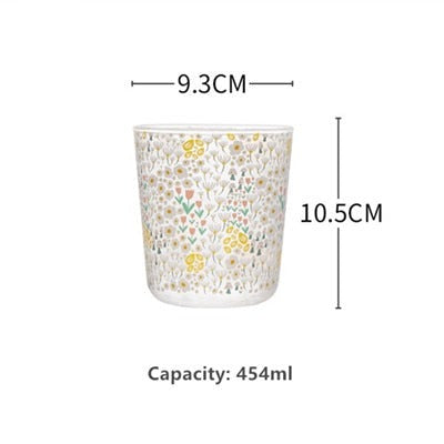 Taza De Cristal Floral De Colores