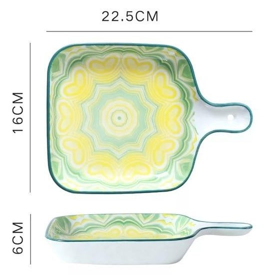 Green 70s Baking Plates Tray