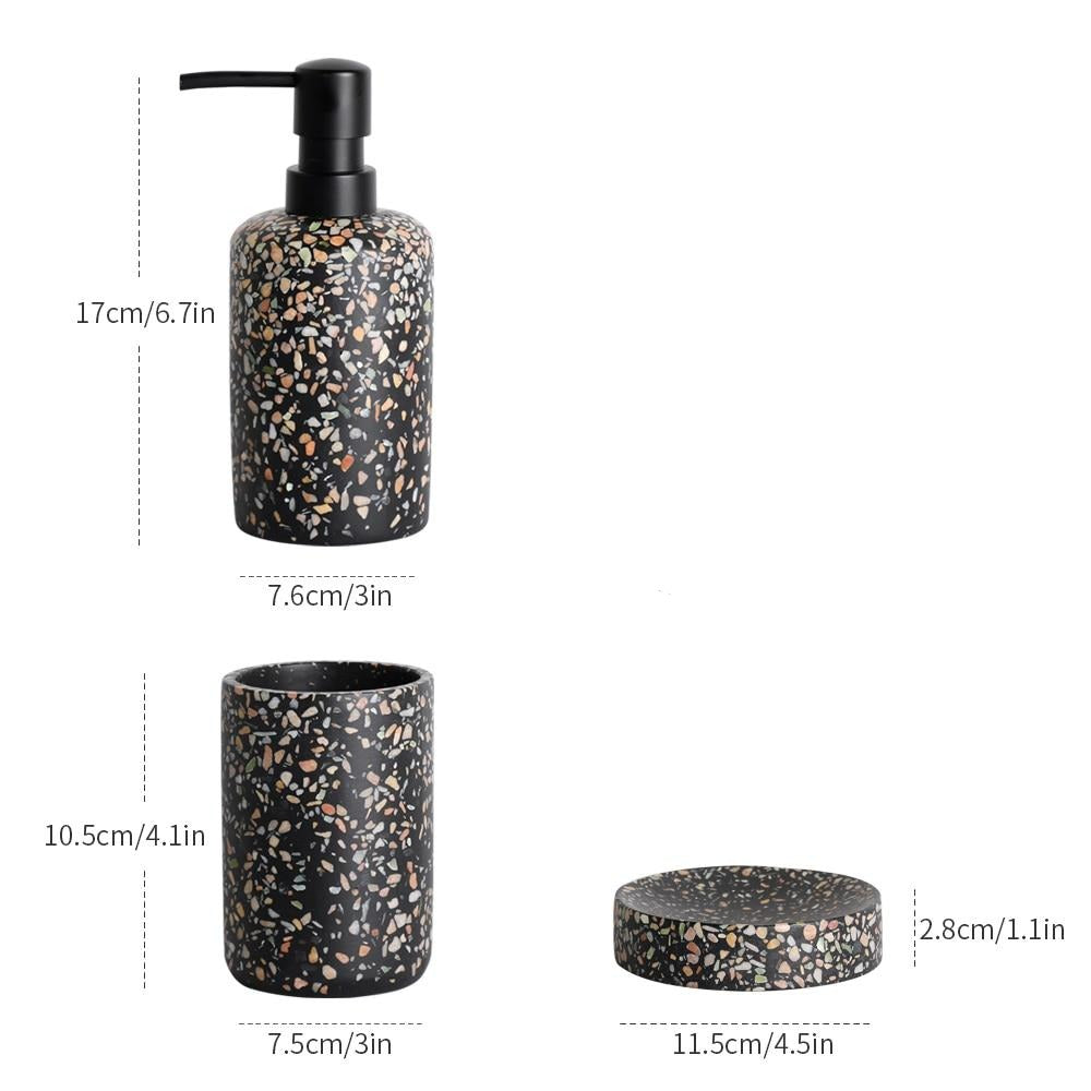 Set da bagno in terrazzo nero