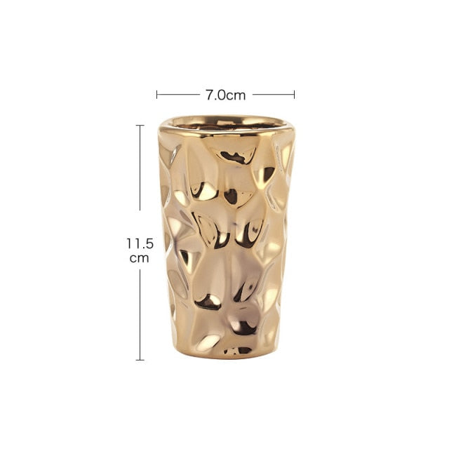 Taza De Cepillo De Dientes Irregular Dorada