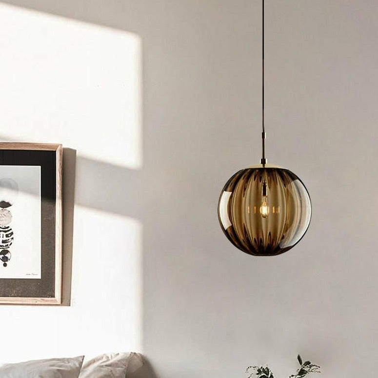 Lampada in vetro a sfera colorata