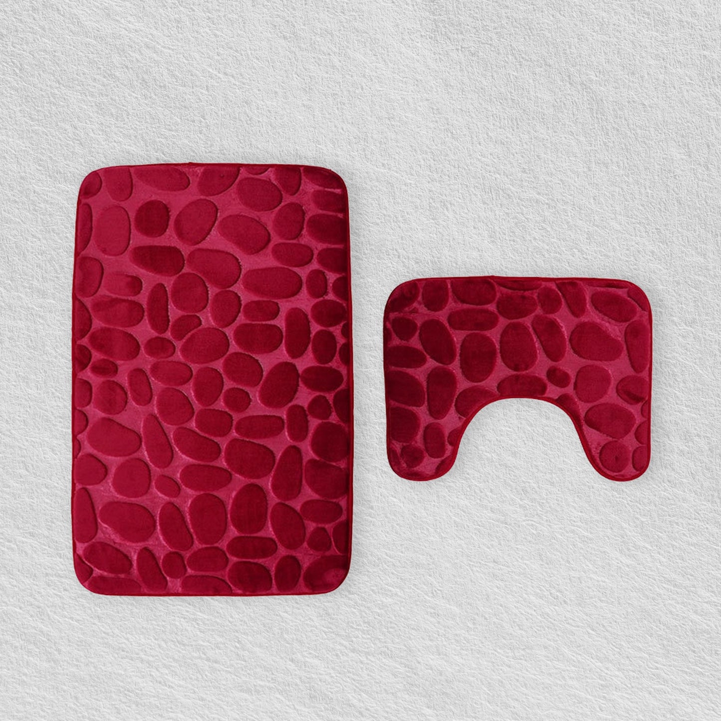 Set De Alfombrillas De Baño De Piedra Roja