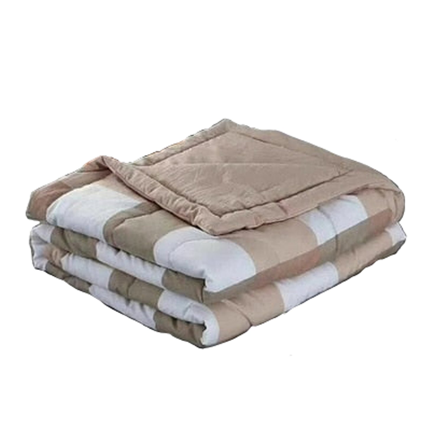 Copriletto a righe beige