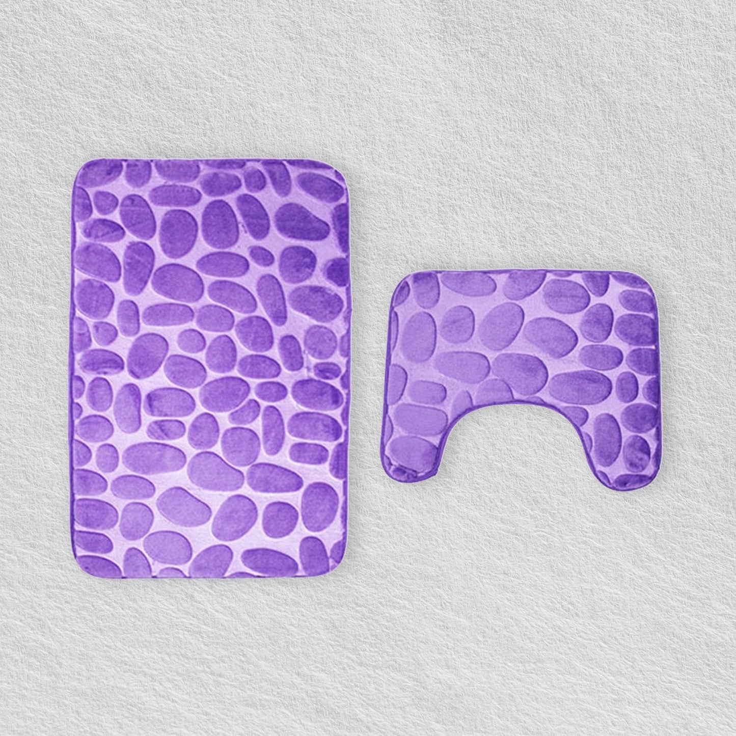 Set De Alfombrillas De Baño De Piedra Violeta