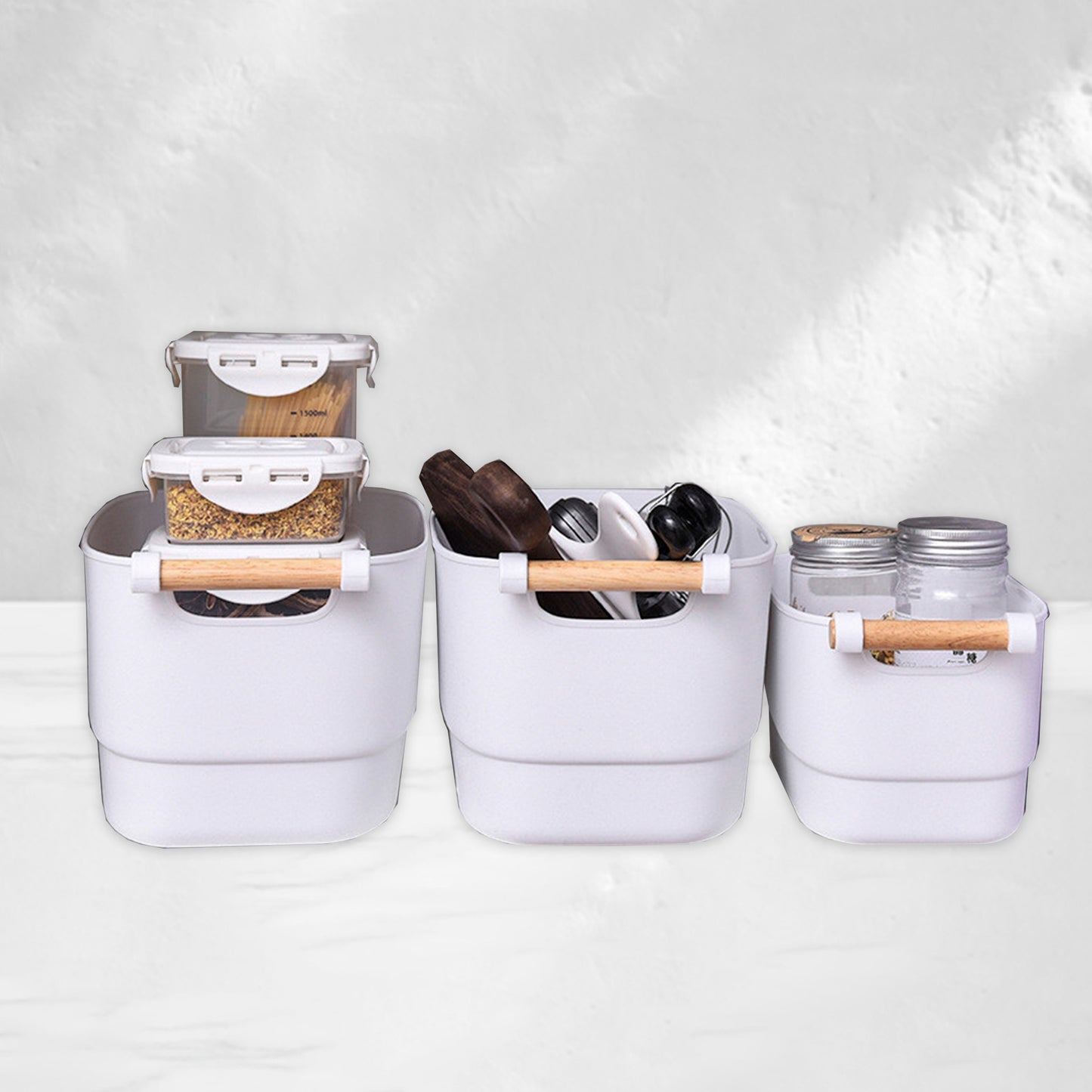 Cestini portaoggetti bianchi