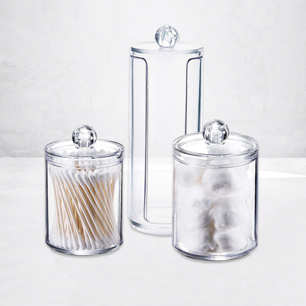 Glass clear jars for bathroom storage By MAOMA ART