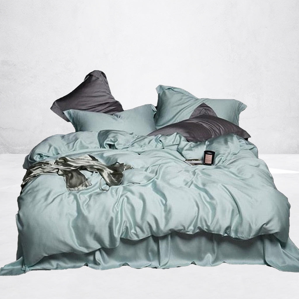 Tranquil green soft bedding set for bathroom by Maoma Art