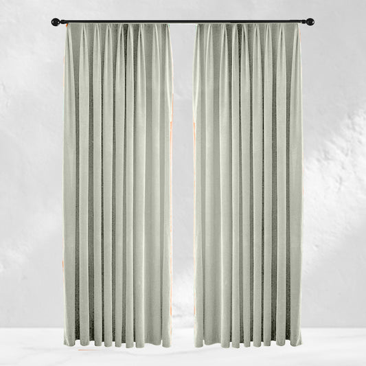 Beige Velvet Curtains