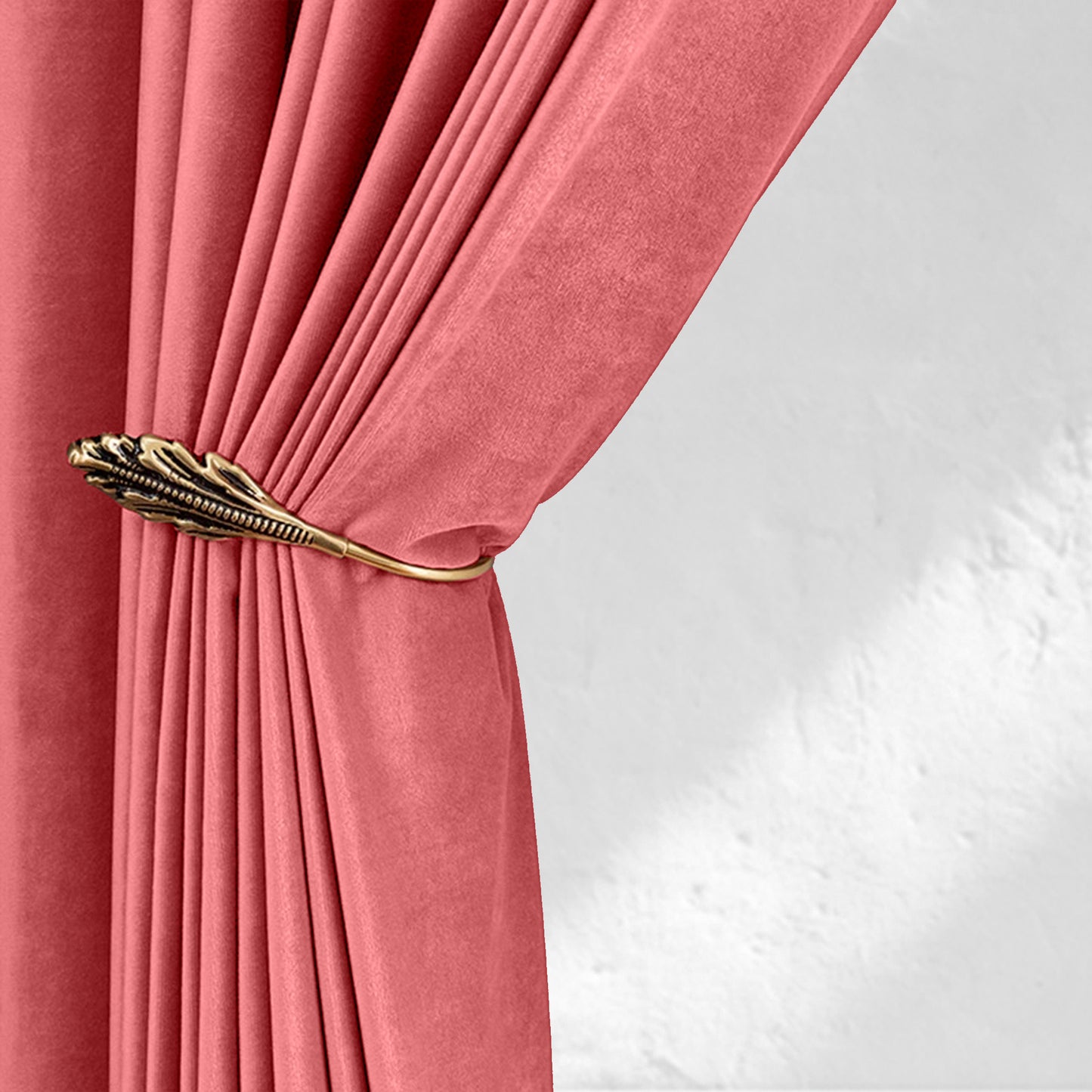 Coral Velvet Curtains