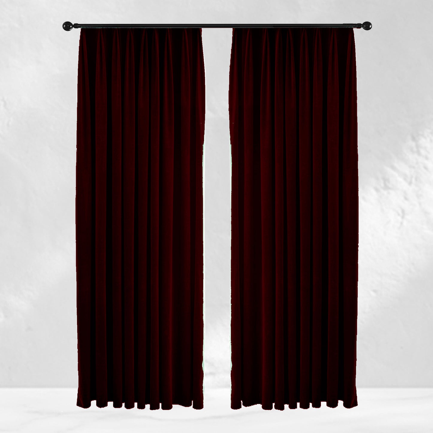 Wine Red Velvet Curtains