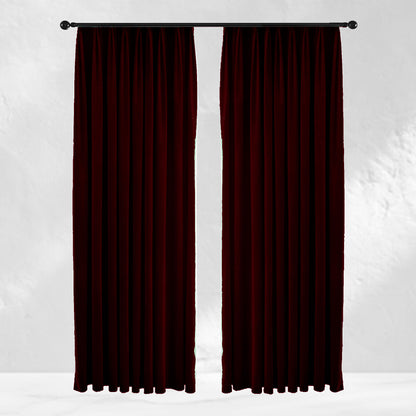 Wine Red Velvet Curtains