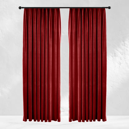 Scarlet Red Velvet Curtains