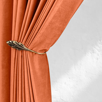 Pumpkin Orange Velvet Curtains