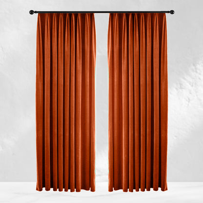 Pumpkin Orange Velvet Curtains