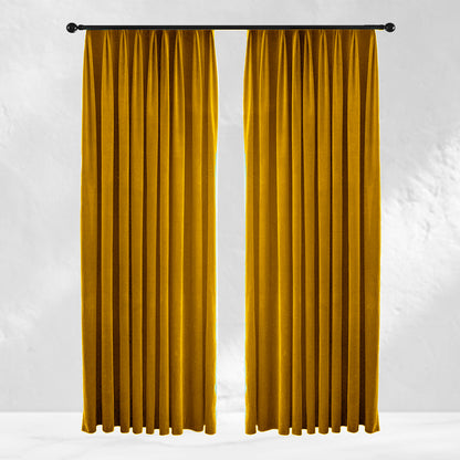 Honey Yellow Velvet Curtains